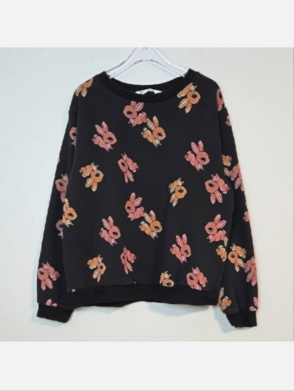 H&M Chocolate Brown Bunny Sweatshirt, Size 8-10 ~ EUC
